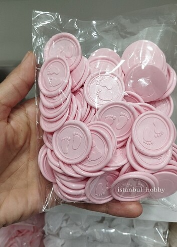 PEMBE BEBEK AYAĞI MÜHÜR MUMU (50'Lİ PAKET)