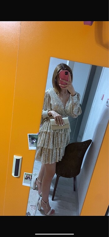 Zara şık taşlı abiye