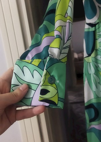 Bohem Çok Renkli Uzun Kollu Uzun Elbise - Görsel 5