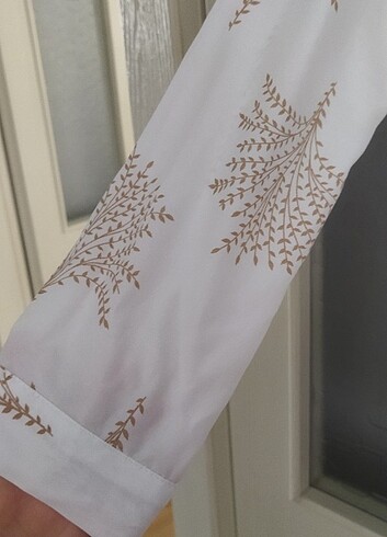 Bayan gömlek desenli beyaz - Görsel 2