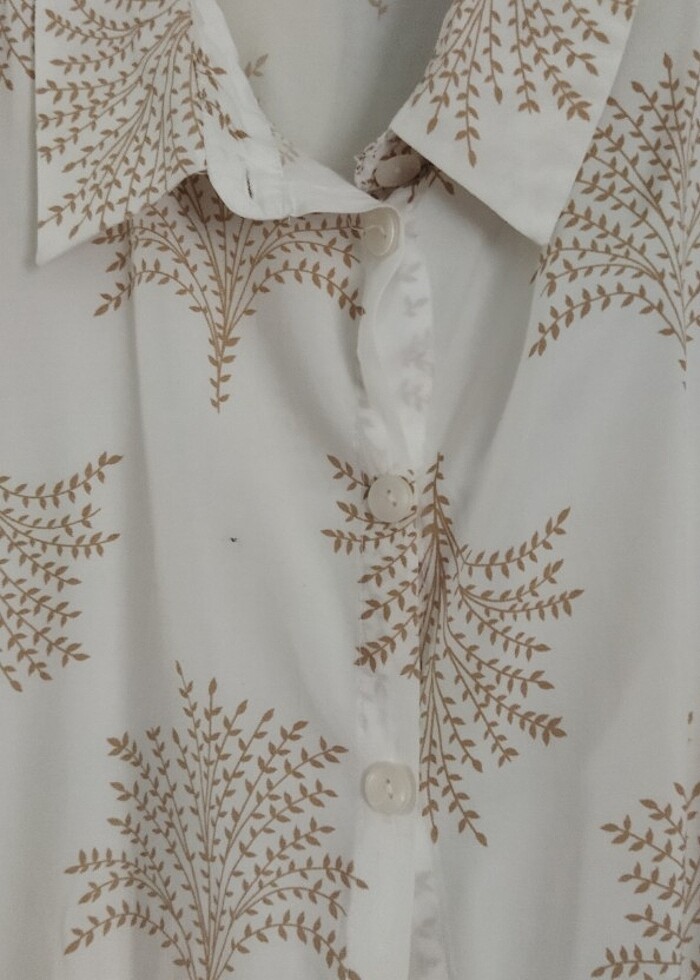 Bayan gömlek desenli beyaz - Görsel 3