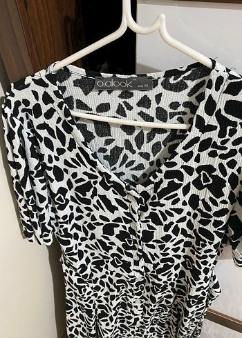 38 Beden Olalook Marka Zebra Desenli Uzun Elbise