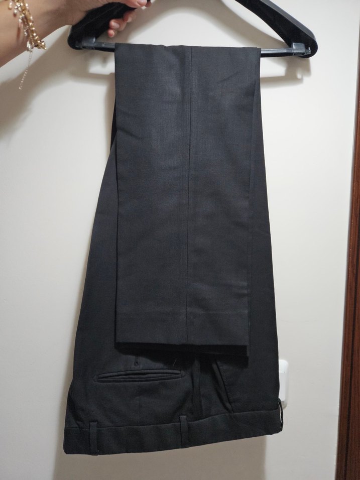 Düğmeli Siyah Erkek Ofis Takım Elbise - Görsel 3