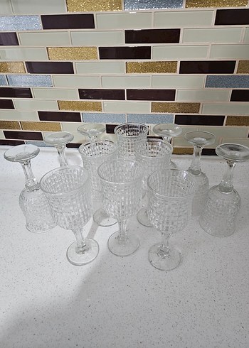 Beyaz Klasik Desenli Kadeh Seti - Görsel 3