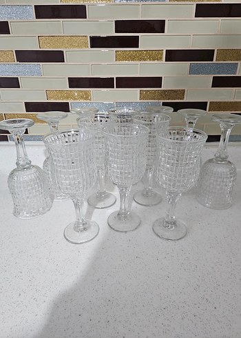 Beyaz Klasik Desenli Kadeh Seti - Görsel 2