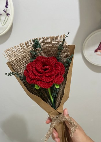 El Yapımı Bohem Kırmızı Gül Buketi - Görsel 2