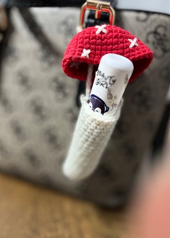 Renkli Örgü Mantar Anahtarlık - Görsel 4