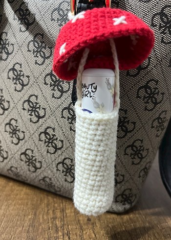 Renkli Örgü Mantar Anahtarlık - Görsel 3