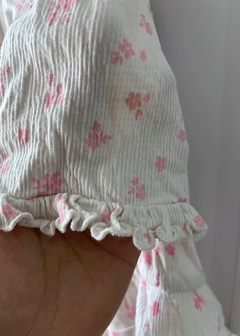 Kız Çocuk Keten Düğmeli şort tişört takım - Görsel 4