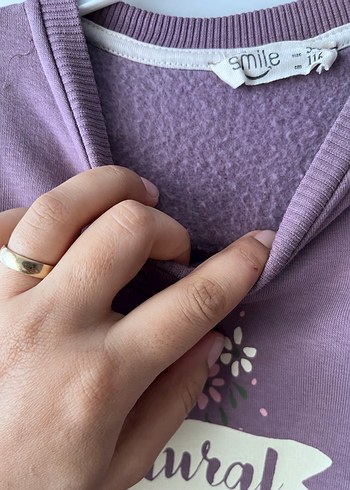 Mor Baskılı Uzun Kollu Kız Elbisesi - Görsel 3