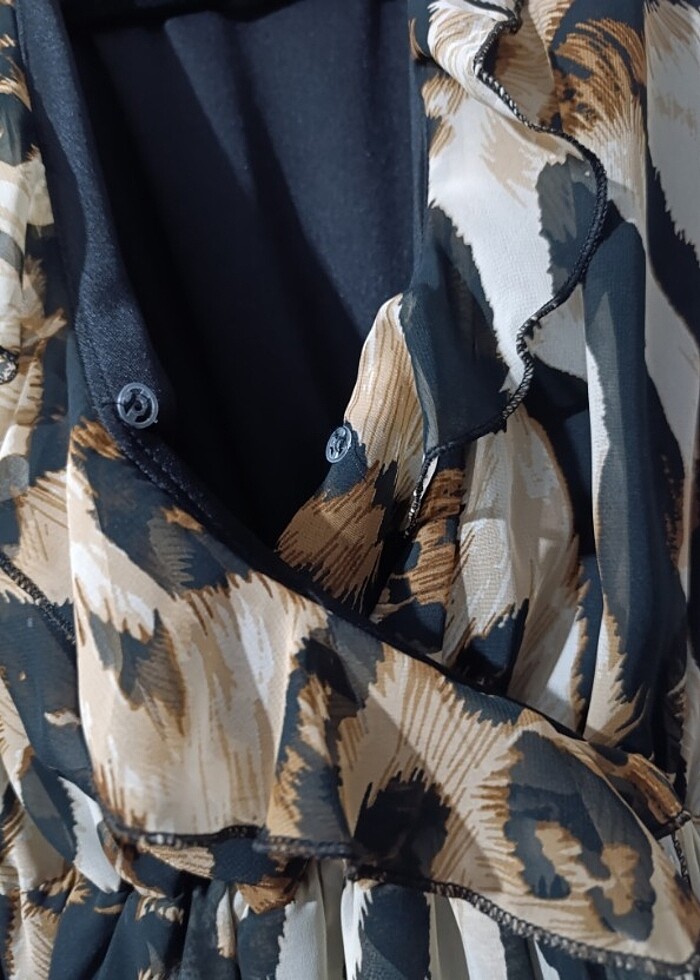 Leopar desenli elbise  - Görsel 3