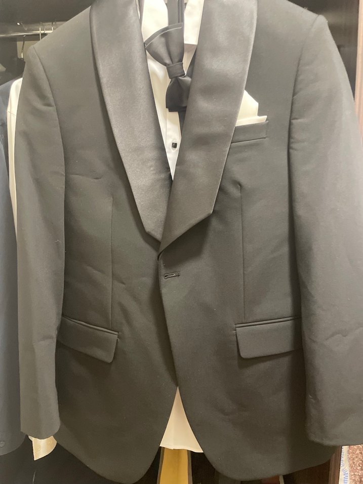 Siyah Erkek Takım Elbise Notch Yaka damatlık olarak alındı - Görsel 3