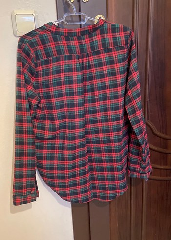 Kadın Kırmızı Kareli Uzun Kollu Gömlek - Görsel 2