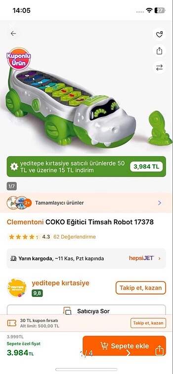 Clementoni Coko timsah robot