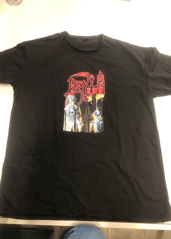 Siyah Baskılı Rock Punk Erkek Tişörtü