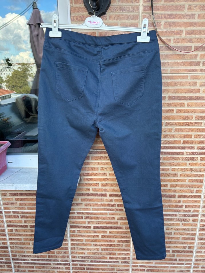 Lacivert bilek boy pantolon - Görsel 3