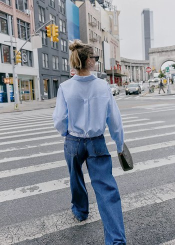 Zara mavi Gömlek - Görsel 3