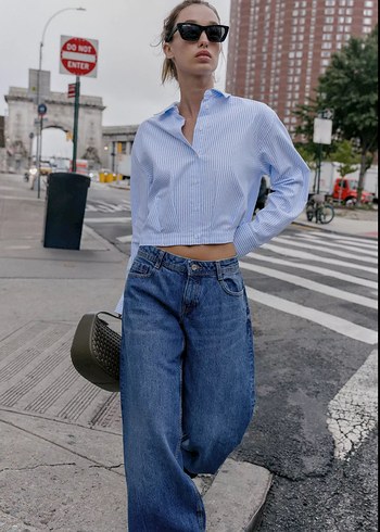 Zara mavi Gömlek - Görsel 2