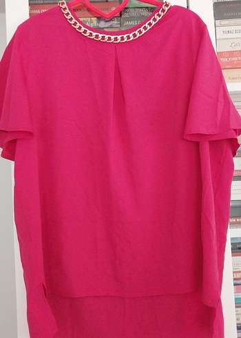 Pembe zincirli Kısa Kollu Kadın Bluz