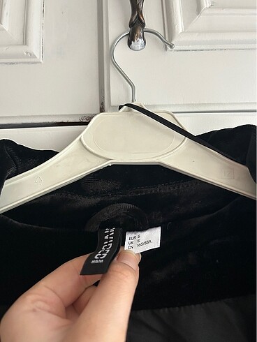 s Beden siyah Renk Kadife Crop Blazer