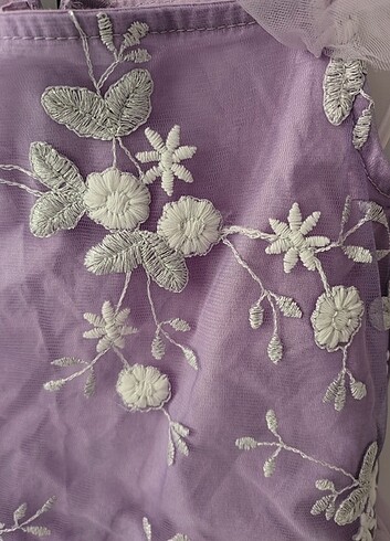 Mor tüllü elbise - Görsel 3