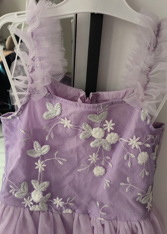 Mor tüllü elbise - Görsel 2