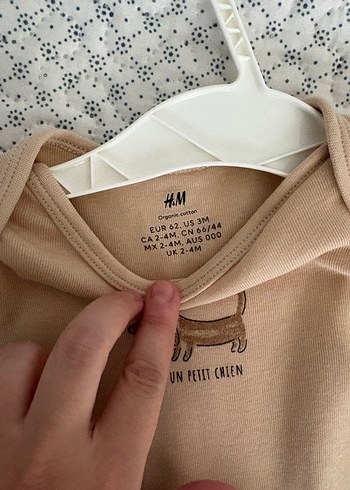 Kahverengi Pamuklu Bebek Body - Kısa Kollu 2-4 ay - Görsel 2