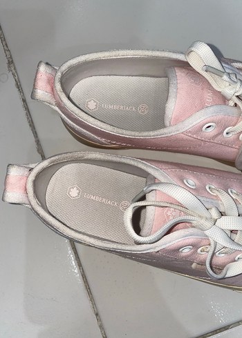 Pembe Bağcıklı Kadın Sneakers - Görsel 2