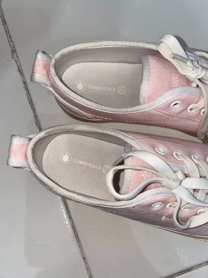 Pembe Bağcıklı Kadın Sneakers - Görsel 2