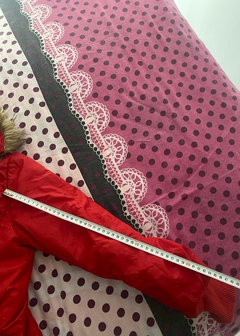 Kemerli Kırmızı Kadın Kışlık Mont - Görsel 8