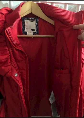 Kemerli Kırmızı Kadın Kışlık Mont - Görsel 4