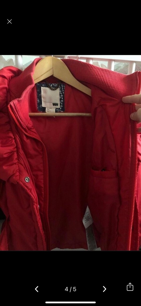 Kemerli Kırmızı Kadın Kışlık Mont - Görsel 4