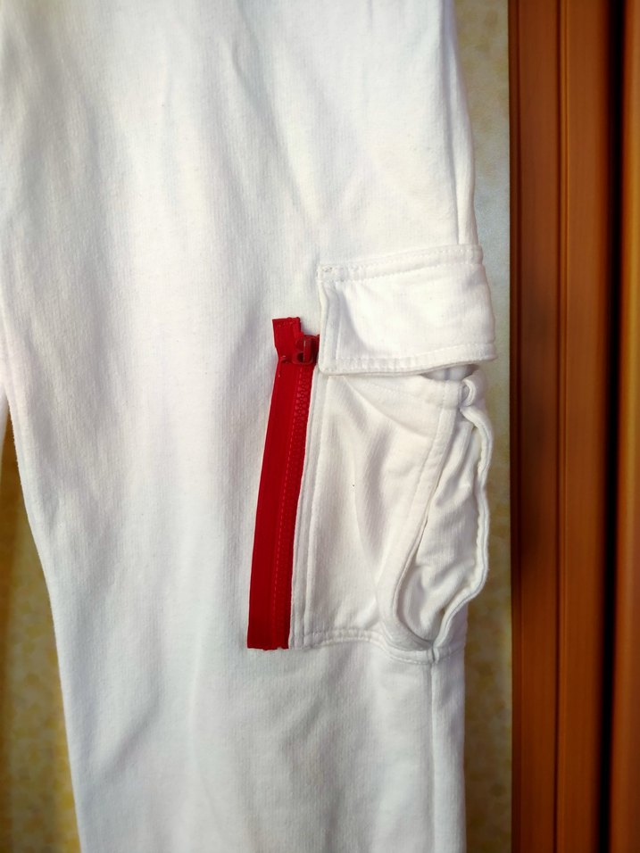 Beyaz Kemerli Spor Rahat Kadın Pantolon - Görsel 3