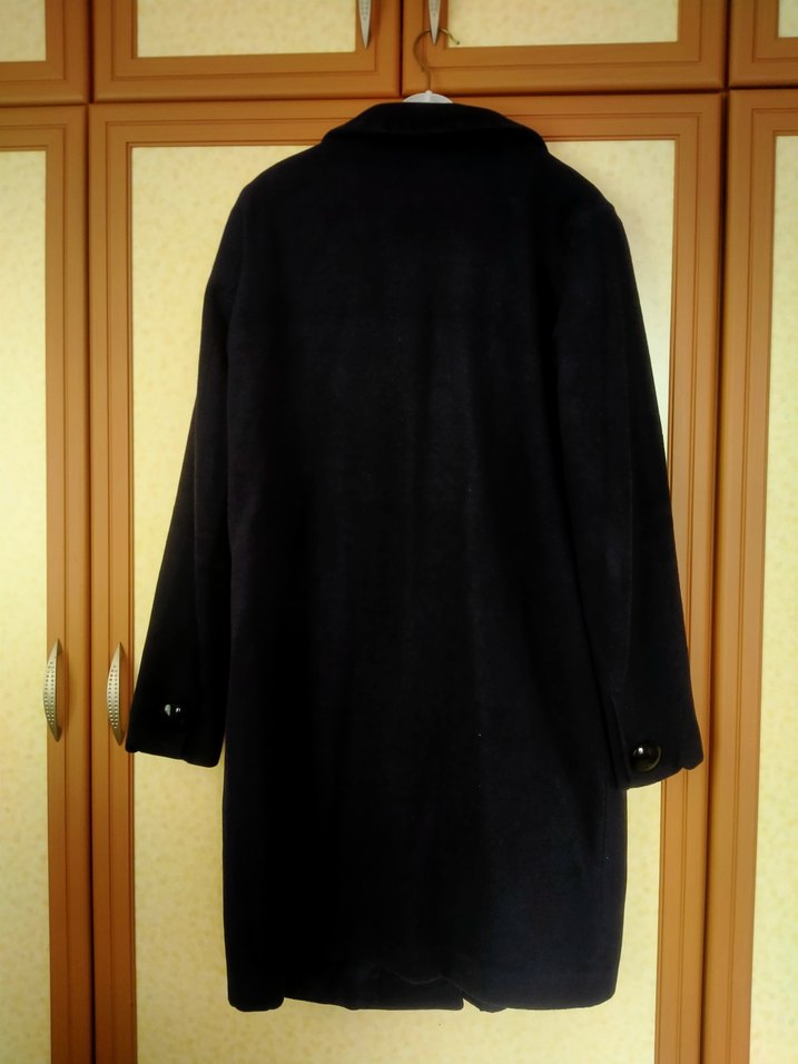 Düğmeli Siyah Midi Hamile Kaban - Görsel 4