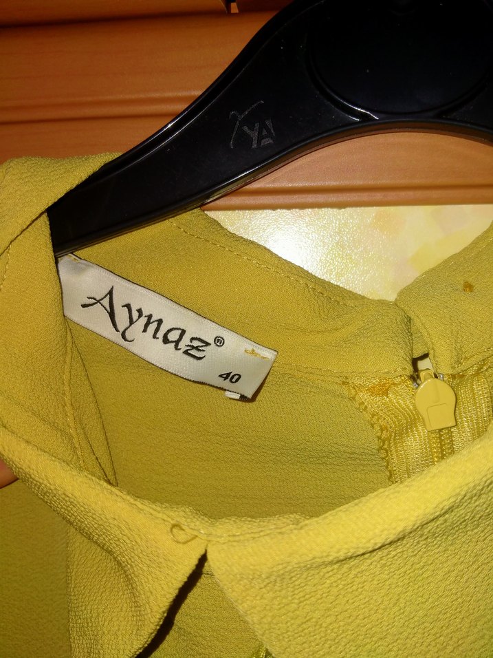 Bej Pileli Uzun Keten Elbise - Görsel 3