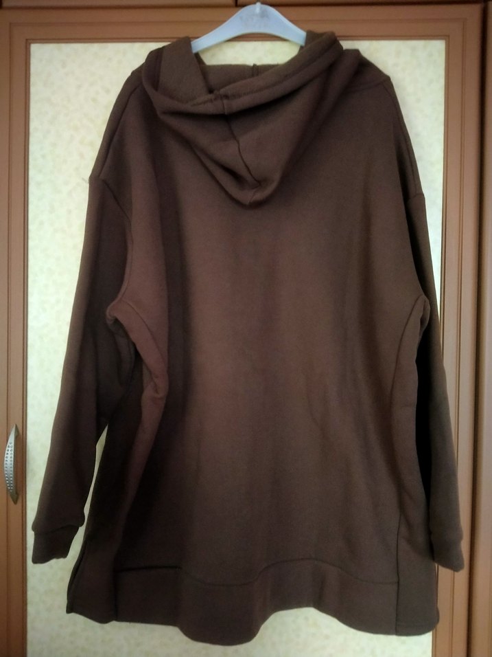 Kahverengi Fermuarlı Hamile Midi Kaban - Görsel 5