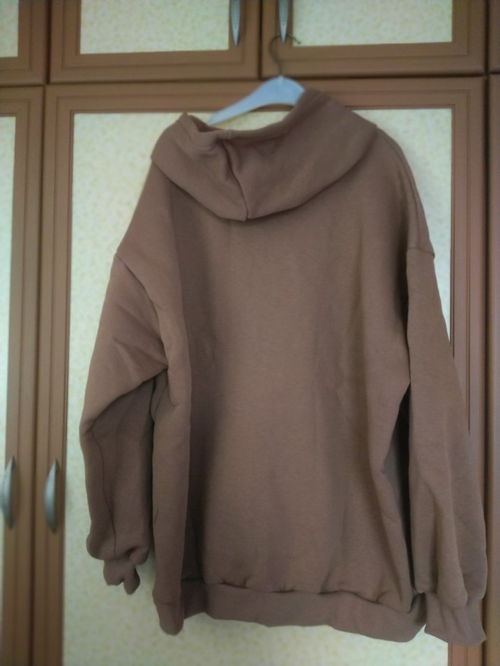 Kapüşonlu Kahverengi Fermuarlı Sweatshirt - Görsel 5