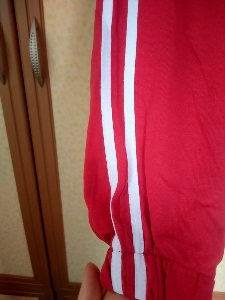 Kırmızı Çizgili Kadın Eşofman Altı - Görsel 2