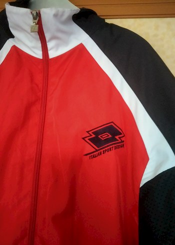 Kırmızı Siyah Fermuarlı Spor Ceket - Görsel 2