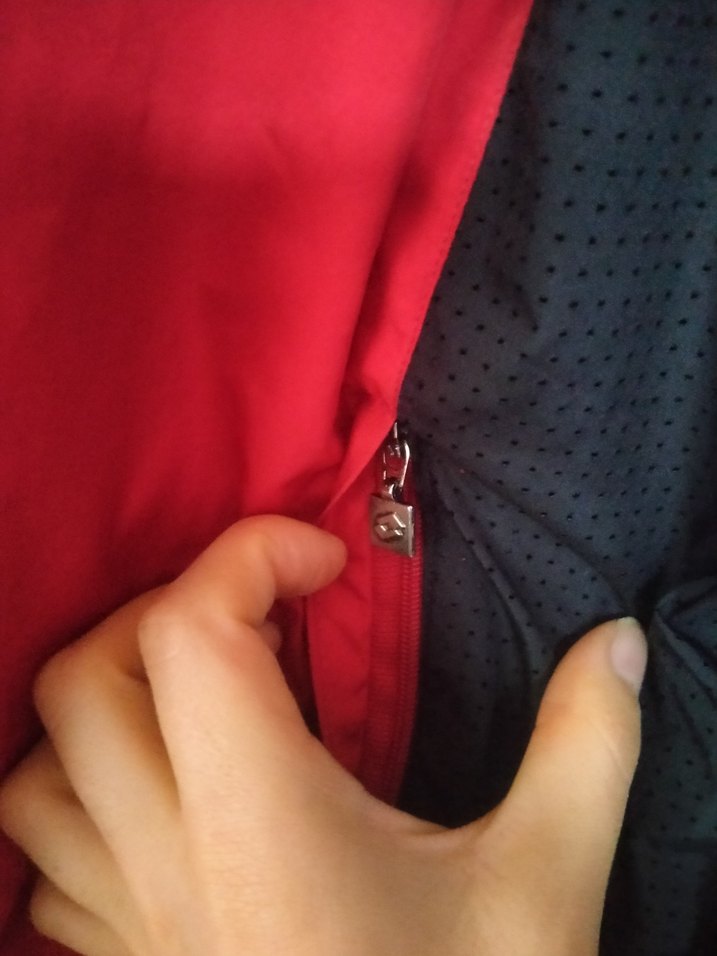 Kırmızı Siyah Fermuarlı Spor Ceket - Görsel 5