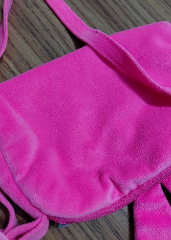 Pembe Tavşan Desenli Fermuarlı Kız Çanta - Görsel 3