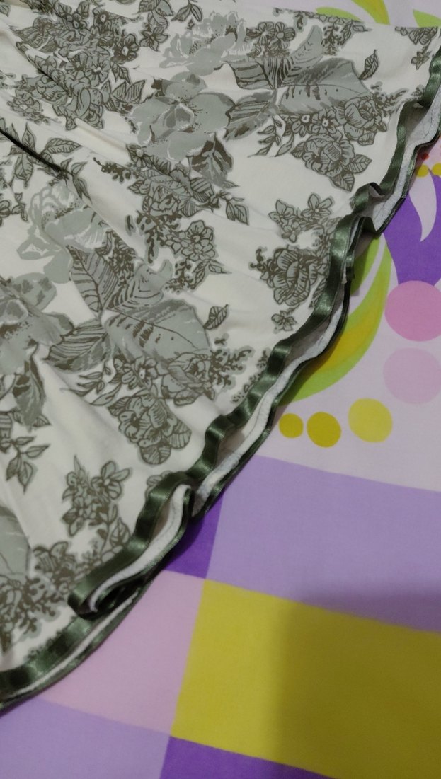 Nakışlı Gri Fırfırlı Midi Etek - Görsel 3