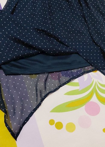 Lacivert Puantiyeli Midi Elbise - Görsel 6