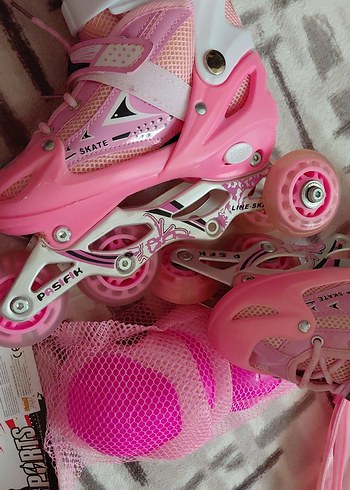 Pembe Biker Kız Çocuk Kaykay Seti - Görsel 6