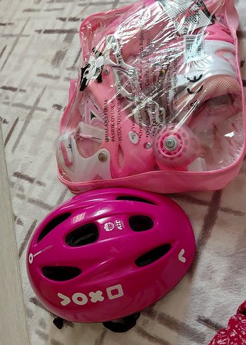 Pembe Biker Kız Çocuk Kaykay Seti - Görsel 2