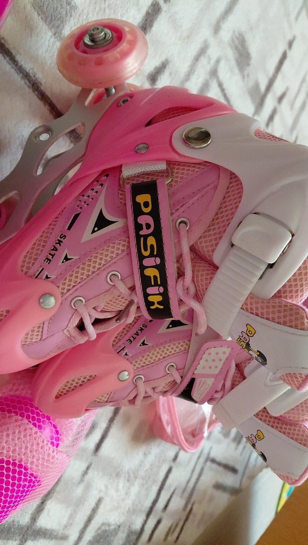 Pembe Biker Kız Çocuk Kaykay Seti - Görsel 3