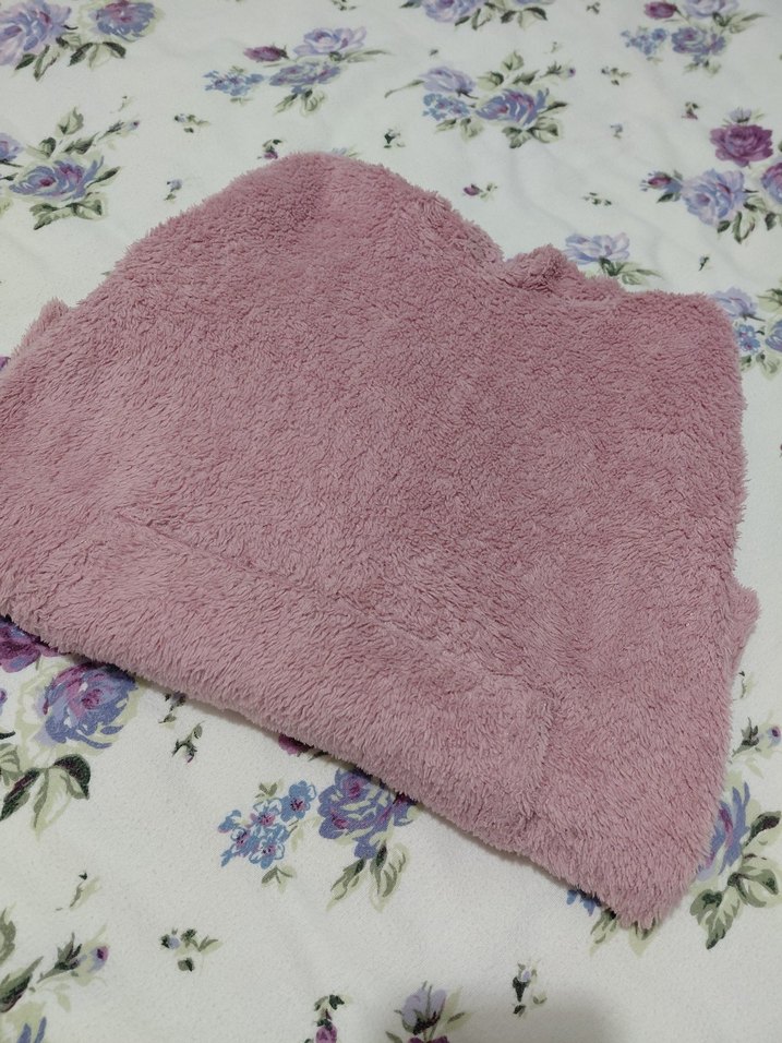 Pembe Kapüşonlu cocuk Triko Sweatshirt - Görsel 3