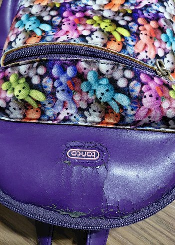 Renkli Bağcıklı Mor cocuk Sırt Çantası - Görsel 4