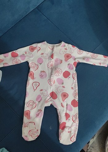 Renkli Desenli Fermuarlı Bebek Kız Tulumu