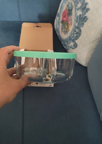 Paşabahçe Yeşil Kapaklı Cam Saklama Kabı